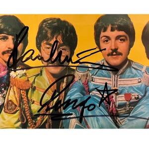 Фото с 2-мя автографами. Пол Маккартни и Ринго Старр (The Beatles)